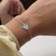 Pulseira Borboleta Madrepérola Azul Clara em Prata 925